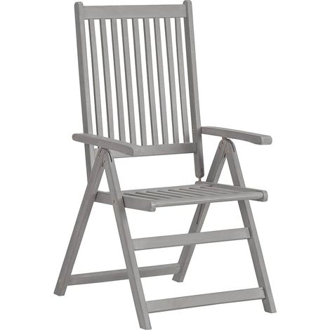 Maison Exclusive - Verstellbare Gartenstühle 8 Stk. Grau Massivho (1/5)