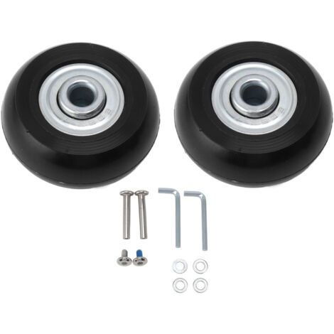 Kits de Réparation de Roulements de Roulettes, Remplacement de Roues de Valise 2 Pièces en Caoutchouc PU Résistant à l'usure, Durable, Facile à Installer avec Accessoires pour (1/5)