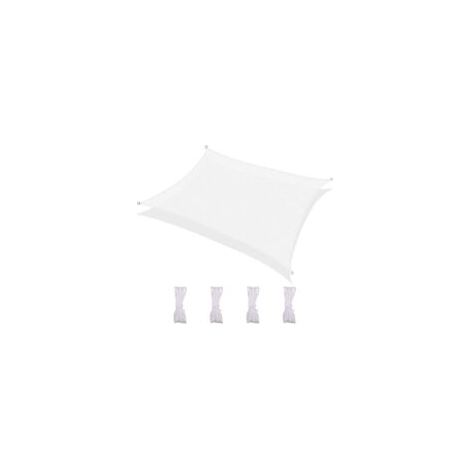 Voile d'ombrage rectangulaire, imperméable et résistant aux UV, pour terrasse, jardin, pelouse, 2,5 x 3 m, blanc- Crezuo (1/4)