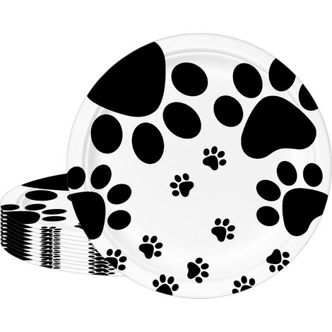 16P Assiette Jetable Pattes de Chien, 9 Pouces Assiette Carton Animaux, Assiettes Carton Chiot, Anniversaire Safari, Vaisselle De Fête à Thème De La Jungle Pour Fournitures De Fête D'Anniversaire (1/5)