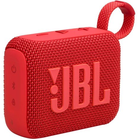 JBL GO 4, Enceinte Bluetooth ultra-portable, son JBL Pro, basses percutantes, 7 heures d\'autonomie, fonction Playtime Boost, résistante à l\'eau et à la poussière IP67, en rouge (1/4)