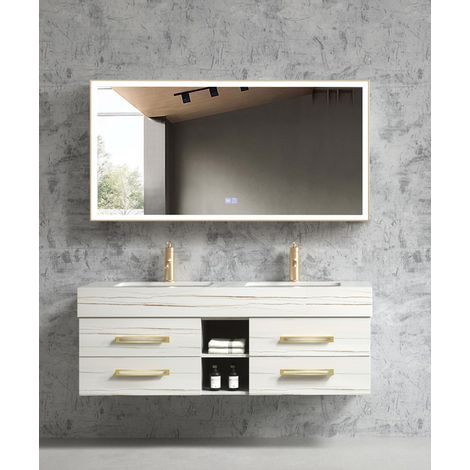 Meuble de salle de bain Blanc Jaipur - 150 cm (1/2)
