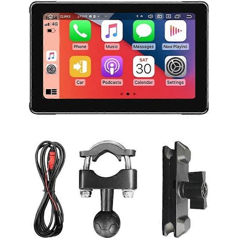Écran de navigation portable 7 pouces pour moto, étanche IPX8, compatible CarPlay et Android Auto, avec affichage sans fil. (1/5)