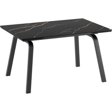Dylan – Ausziehbarer Tisch (140/200 x 80 cm) aus grauer Keramik (1/3)