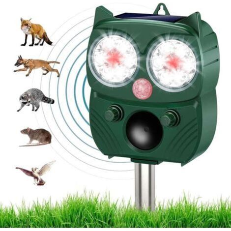 Répulsif ultrason pour chats et chiens – Chargement solaire et USB – Étanche IP64 – Protection jardin et extérieur