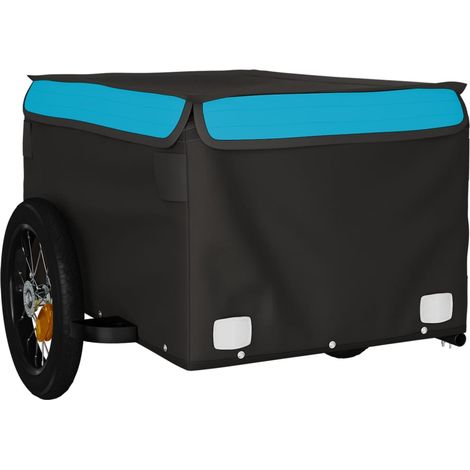 Remorque chariot transport de vélo 30 kg fer bleu (1/5)
