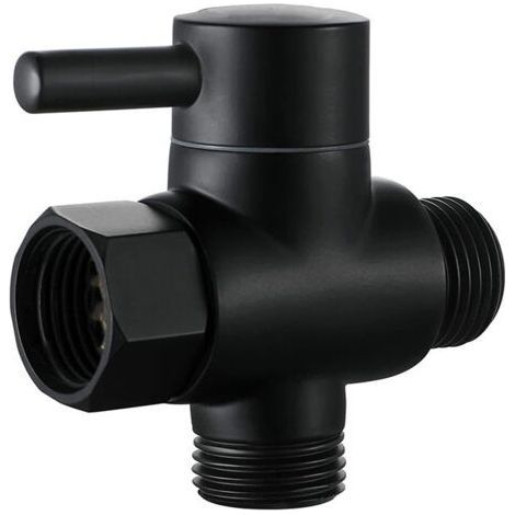Absperrventil für Duschsäule, 1/2 Duschkopfventil, Duschkopf für Toilette (Schwarz) (1/5)