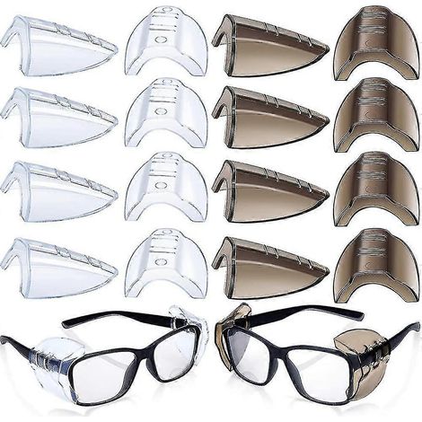8 paires de lunettes de sécurité avec protection latérale, transparentes et flexibles, pour une protection optimale. (1/5)