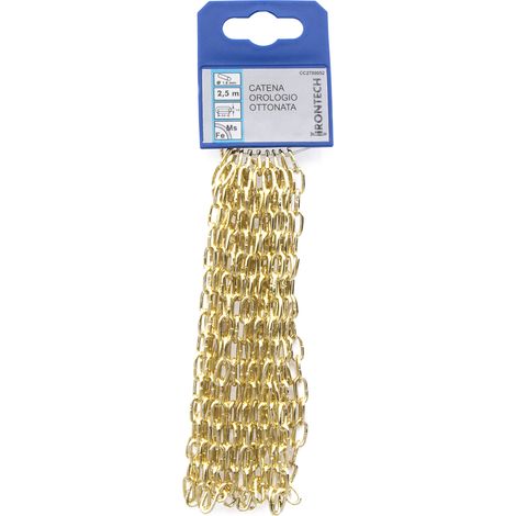 Catena forzatina pretagliata Ø 1,6 mm. in acciao ottonato 2,5 mt.