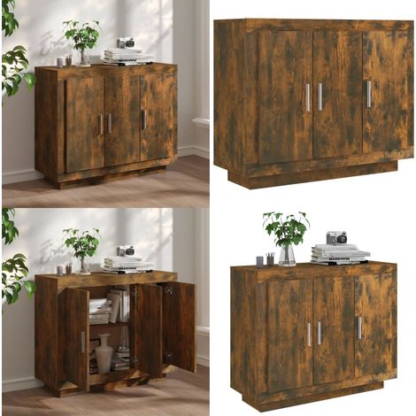 Sideboard Räuchereiche 92x35x75 cm Holzwerkstoff - Schreibtisch - Wohnzimmermöbel - Sideboard - Regal - Holzmöbel - Home & Living (1/5)