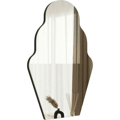 Grimaldi Spiegel, rechteckig, Wandtyp, Strukturfarbe transparent, 50x70h cm, schwarz