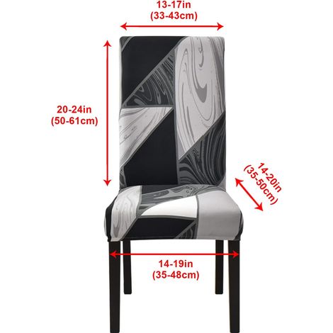 Stretch-Stuhlbezug, 6er-Set, Esszimmerstuhlbezug, universell waschbar, moderne Schonbezüge, Stuhlbezug, schwarze Geometrie (6 Stück)