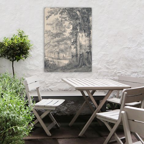 Tableau de jardin Promenade dans la forêt 50 x 70cm Beige grisé (1/3)