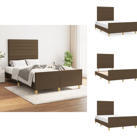 Bettgestell ohne Matratze Dunkelbraun 120x190 cm Stoff - Bettsofa - Doppelbett - Lattenrost - Boxspringbetten - Holzrahmen (1/5)