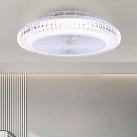 TRADE SHOP - Lampadario Con Ventilatore Da Soffitto Plafoniera Led Telecomando Luce 3000-6500k 42217 -