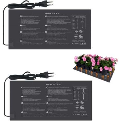 Tapis chauffant pour semis, tapis chauffant pour culture de plantes, tapis chauffant pour graines, tapis chauffant étanche 230 V/220 V, 21 W (1/5)