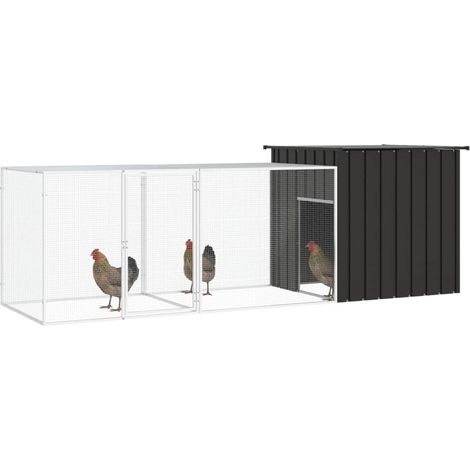 Maison Exclusive - Gabbia per Polli Antracite 300x91x100 cm Acciaio Zincato