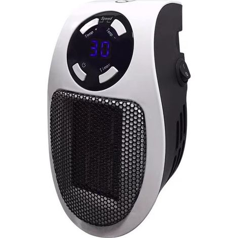 Chauffage Enfichable, Mini Chauffe Électrique 500W, Réglable chauffage Thermostatique, fonction de contrôle de la température, fonction de minuterie, chauffage portable (1/4)