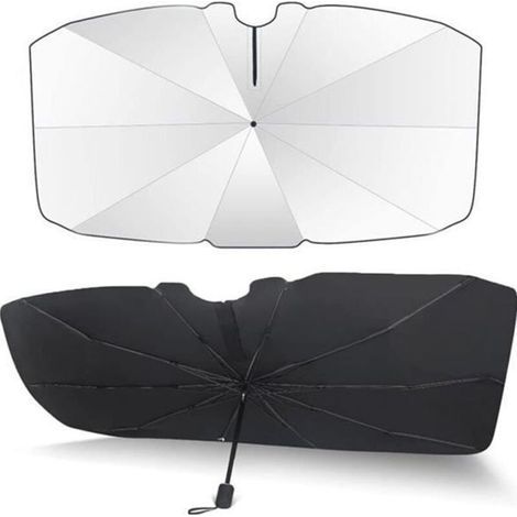 pair Pare-soleil de pare-brise - PRUMYA - 57 x 31 pouces - Rotation 360° - Pliable - Protection UV (1/4)