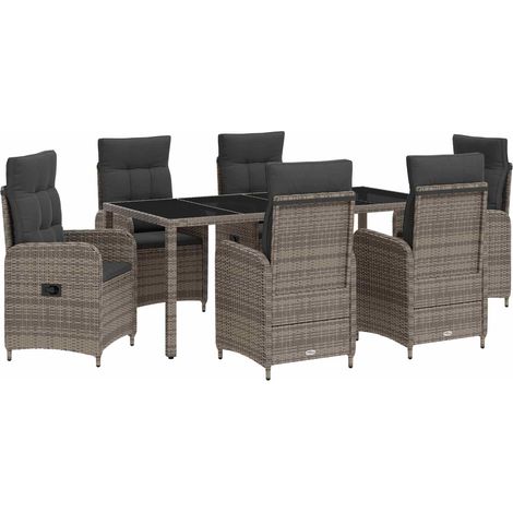 Maison Exclusive - Set da pranzo per esterni 7 pz Grigio chiaro e grigio scuro (1/5)