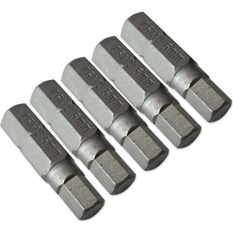 Set di 5 punte di avvitamento corte da 25 mm per avvitatore - impronta a 6 punte da 5 mm (1/2)