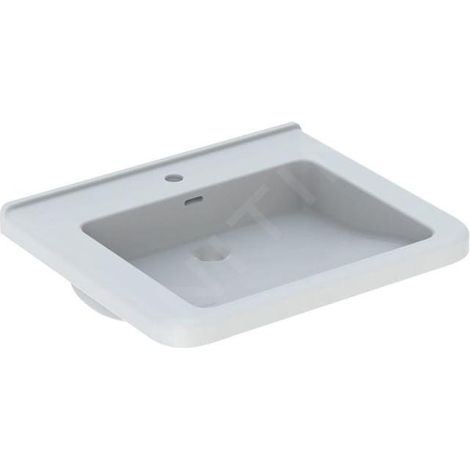 Geberit Selnova Comfort - Lavabo Square, 550x525 mm, pour personnes à mobilité réduite, avec un trou de robinetterie, avec (1/2)