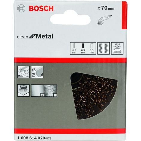 Cepillo (tipo vaso) latonado 70 mm 03 mm M14  BOSCH 1608614020 (1/2)