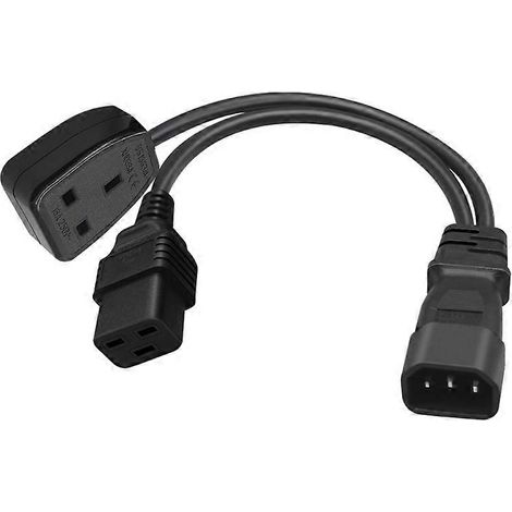 Câble adaptateur d'alimentation IEC320-C14 mâle vers IEC320-C19 + femelle (Royaume-Uni) (1/5)