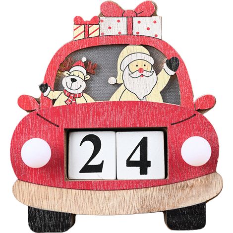 Calendrier Perpétuel Bois Lumineux, Calendrier Advent Retro de Noël, Décoration Table ou Bureau, 14.5x13x3.5cm, Modèle à Rotation Infinie, Idée Cadeau Atemporel (1/5)