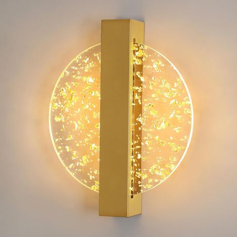 LED-Wandleuchte – 1 Stück – Aluminium und Acryl – Dimmbar, 12 W – Wohnzimmer, Schlafzimmer, Flur – Gold, 25 x 20 cm (1/5)