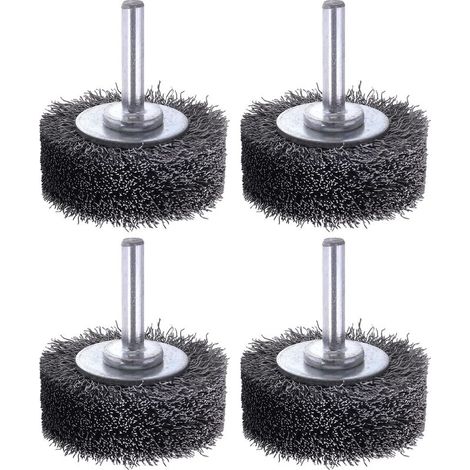 Brosse métallique de 5 cm (2 pouces) pour perceuse, lot de 4 brosses métalliques robustes Rocaris pour décaper la peinture, la rouille et la corrosion (1/5)
