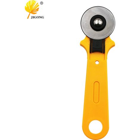 Couteau de découpe circulaire jaune de 45 mm, couteau de découpe rotatif, couteau de découpe pour tissu, couteau de découpe circulaire pour patchwork, couteau de découpe rotatif non marqué