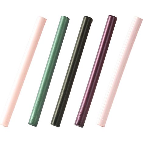 Wax Seal Stick - 10 mm Diameter - Compatible With Standard Wax Seal Guns - Assorted Colors - 5 Pieces (1/5)