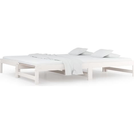 Maison Exclusive - Dormeuse Estraibile Bianca 2x(80x200) cm Legno Massello di Pino