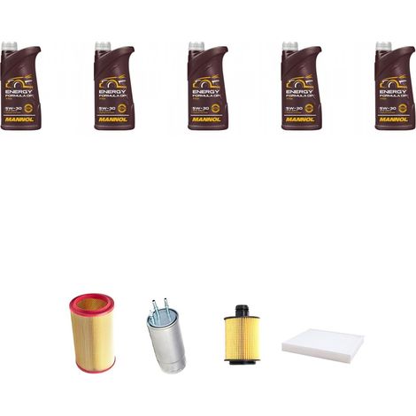 Kit tagliando 4 FILTRI e 5L OLIO compatibile con Fiat Bravo II 1.6 MJT 16v 66kw dal 2008 (1/5)