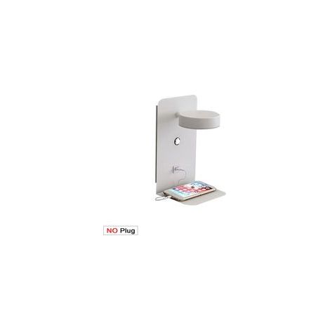 Une applique murale LED pour chambre à coucher avec port de chargement USB, applique murale tactile à intensité variable, 12W, applique murale de lecture rotative à 350° (1pcs blanche) (1/3)