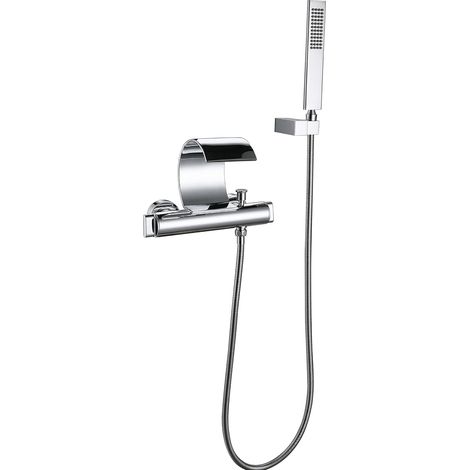 SJQKA Chrome Waterfall Bathtub Mixer Wall Mounted Bathtub Faucet Wall Mounted For Bathroom Bath Faucet With Hand Shower Bath Mixer (1/5)