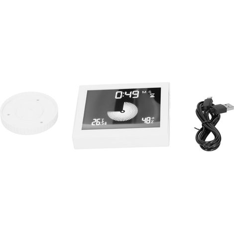 Thermomètre et hygromètre multifonctionnel avec fonction réveil et minuterie, blanc, USB 5V 1A (1/5)