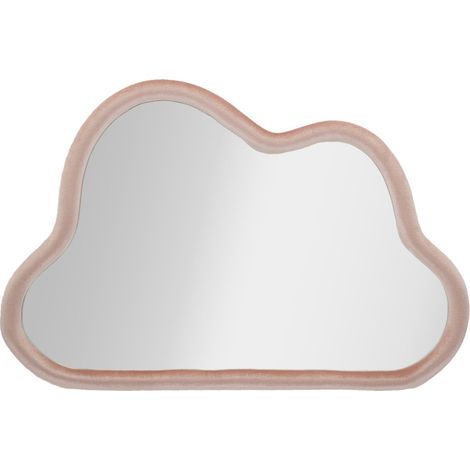 Miroir Mural en Velours "Cloud" 90cm Rose (1/5)