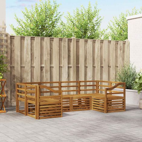 Sofagarnituren 6 pcs Natur Massivholz Akazie (1/5)