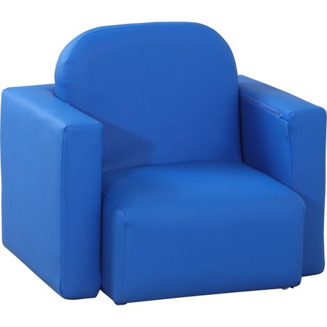 HOMCOM Kids Mini Sofa Armchair Seat 2 In 1 Table Chair Set for 3 years Blue