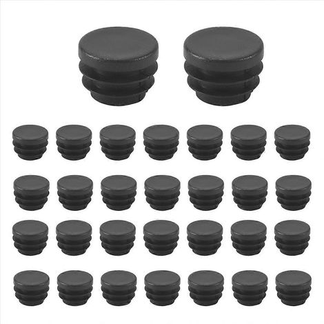 Rond table chaise pied tube tuyau insert extrémité capuchon 19mm Dia lot de 30 pièces noir (1/5)