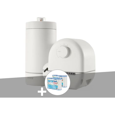 Intex – Epurateur à cartouche 4,4 m³/h – Filtration 20 microns – Pour piscines jusqu'à 23 m³ – Livré avec 6 cartouches type A