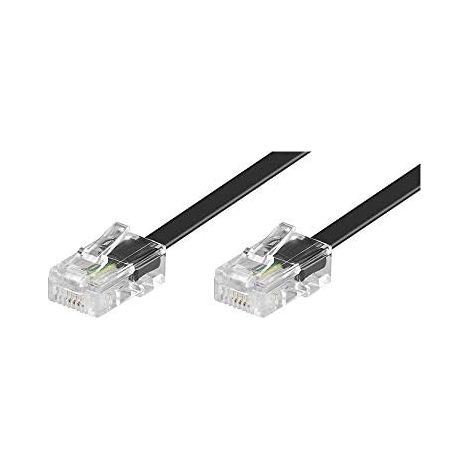 Goobay 50255 cable telefónico 3 m Negro - Cable para teléfonos fijos (3 m, RJ45, RJ45, Negro, Macho/Macho)
