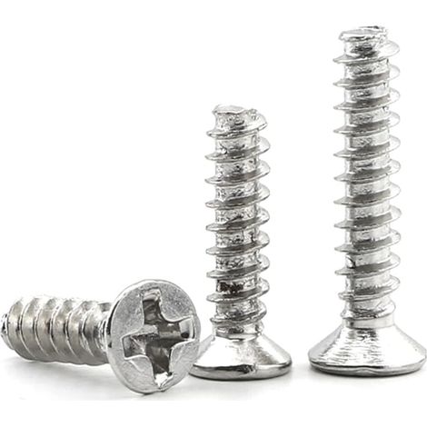 100 vis à tôle M1.2 M1.4 M1.7 M2, longueur 3-16 mm, tête fraisée Phillips, plate, queue mini en (1/2)