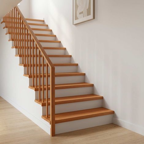 vidaXL Marches d'escalier 16 pièces 90 x 25 x 2 cm Marron Clair (1/5)