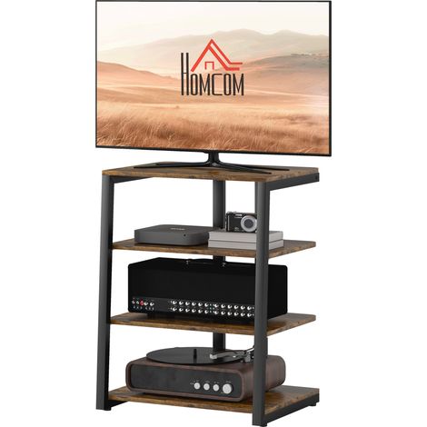 HiFi Stand, with Four Storage Shelves -- Rustic Brown (1/5)
