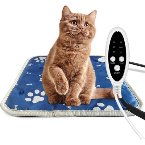 Almohadilla térmica eléctrica para perros y gatos - Alfombrilla térmica para perros y gatos, almohadilla térmica para mascotas, manta térmica para mascotas de 45 x 45 cm - Crezuo