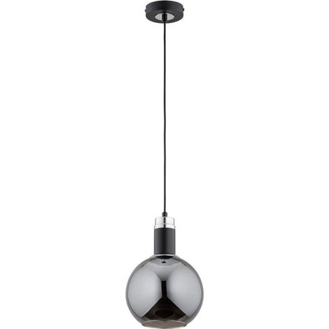 Lampada a sospensione ADEL sfera vetro nera E27 Alfa