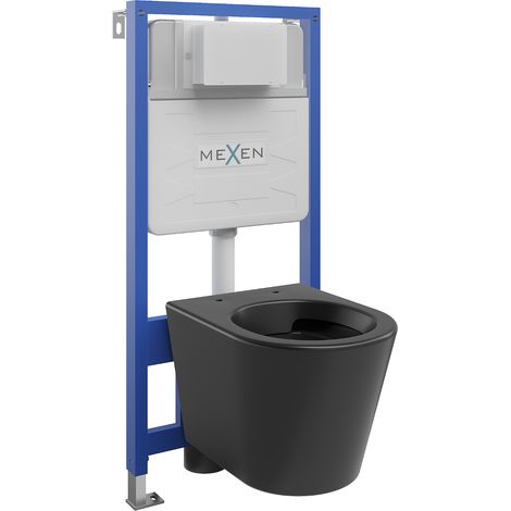 Mexen set da incasso WC telaio Fenix Slim con vaso WC Rico, nero opaco - 6103372XX85 (1/3)